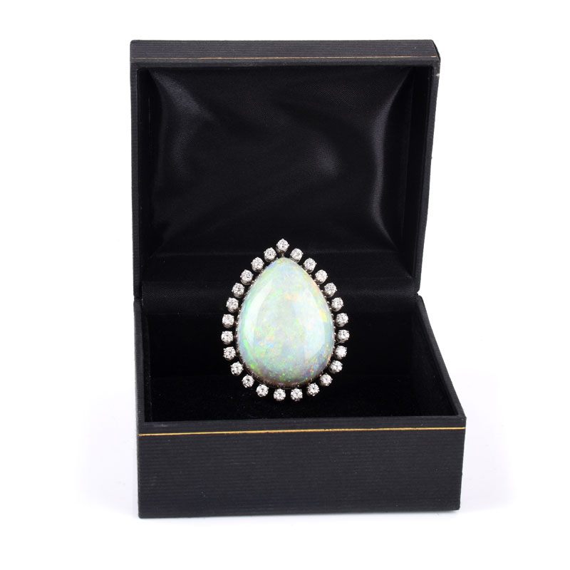 Large Vintage K. Goldschmidt Jewelers Pear Shape Opal