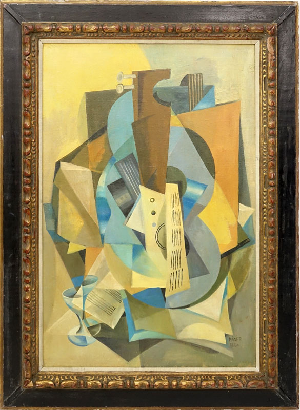 Attributed to Bela Kadar, Hungarian (1877 - 1956) Oil on Canvas "Composition" Signed Lower Right