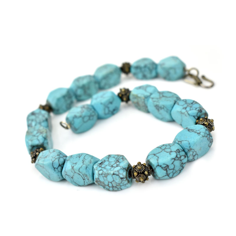 Three (3) Vintage Turquoise Chunky And Micro Bead Necklaces