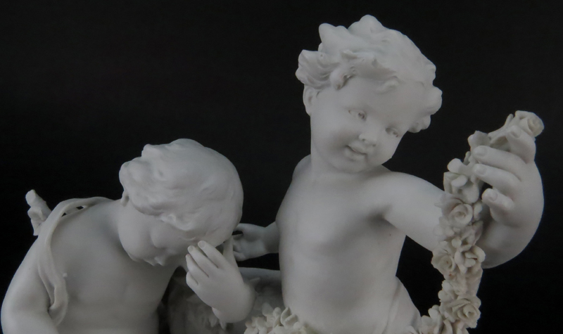 19/20th Century Bisque Porcelain Putti Figural Grouping