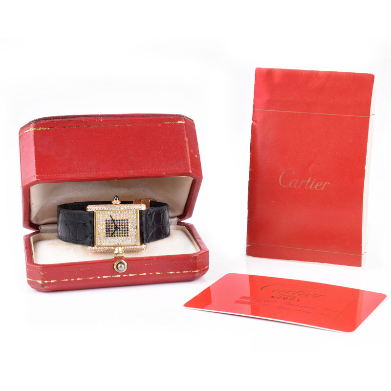Circa 1977 Lady's Cartier Approx. 2.16 Carat Pave