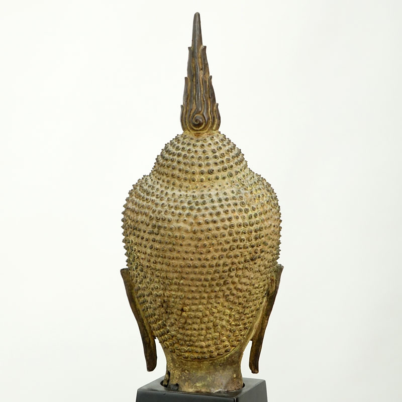 Early Thai Sukhothai style Bronze Head of Buddha Shakyamuni