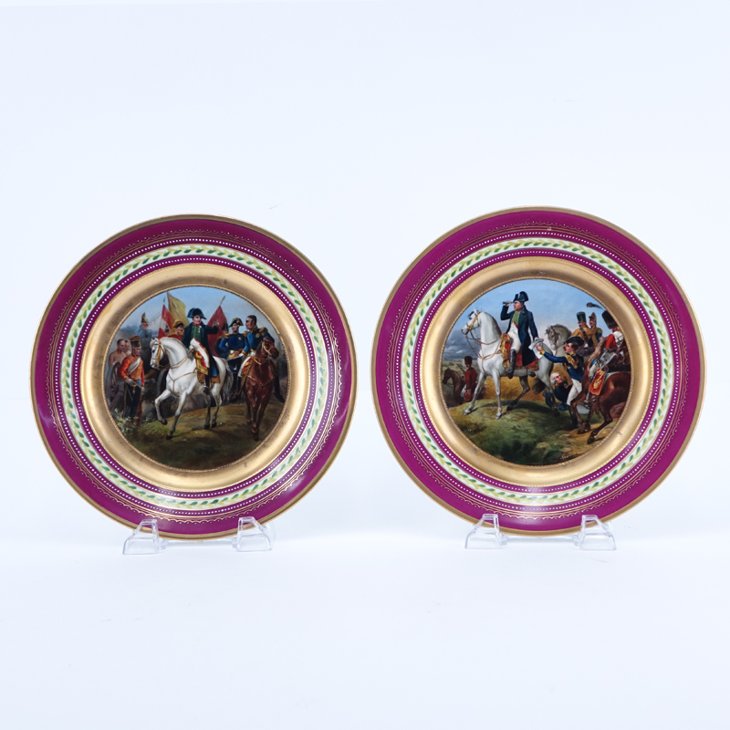 Pair of 19/20th Century Royal Vienna Gilt Hand painted Cabinet Plates