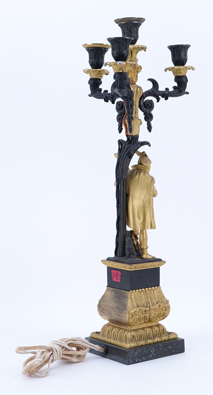20th Century Gilt Bronze Figural Candelabra.