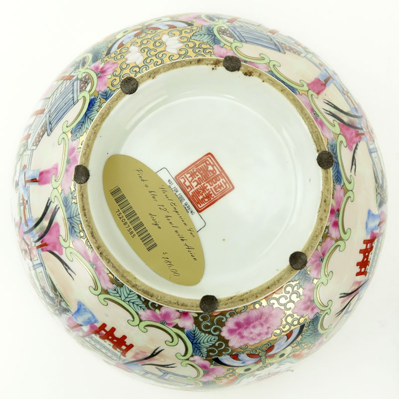 20th Century Chinese Porcelain Rose Medallion Bowl
