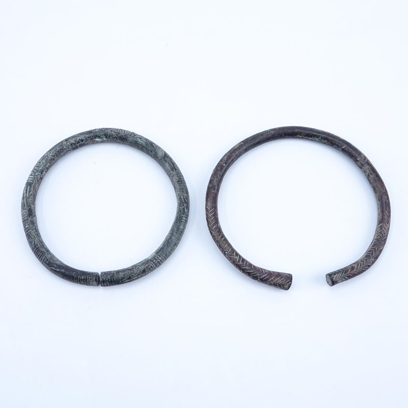 Pair of Ancient Style Eastern Bronze Bangles.