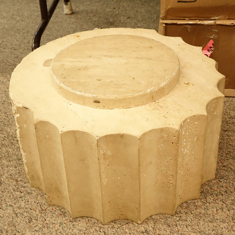 Large Carved Stoneware Base
