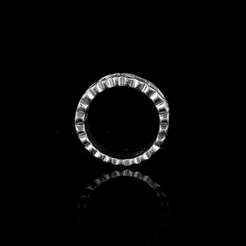 Approx. 4.0 Carat TW Baguette and Round Brilliant Cut Diamond and 18 Karat White Gold Ring