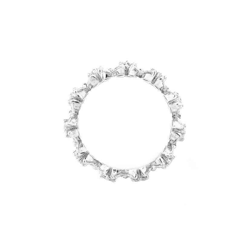 Approx. 2.80 Carat TW Marquise and Round Brilliant Cut Diamond and 18 Karat White Gold Eternity Band