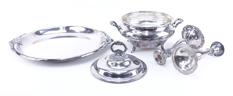 Collection of Three (3) Wallace Baroque Silver Plate Tableware