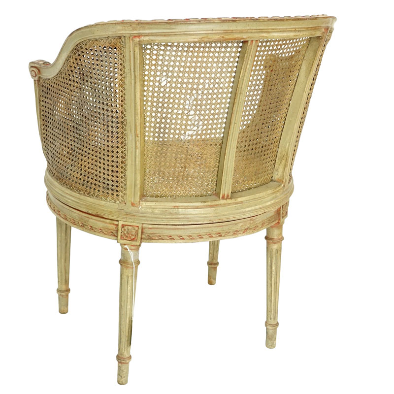 Early 20th Century Louis VXI Style Caned Vanity Chair