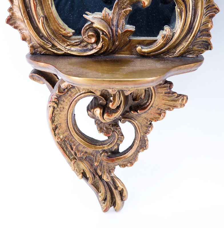 Pair of Mid 20th Century Rococo style Gilt Mirror Brackets / Sconces