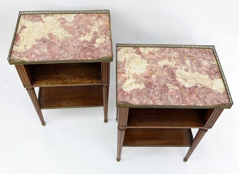Early to Mid 20th Century Probably French Louis XVI style Walnut Side Tables