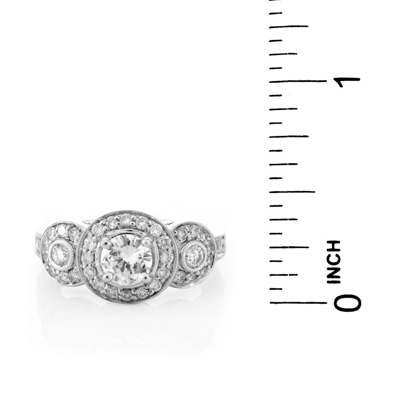Approx. 1.40 Carat Diamond and 18 Karat White Gold Engagement Ring