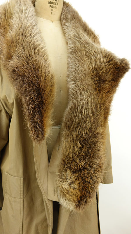 Men's Birger Christensen Hermes Fur Lined Poplin Trench Coat