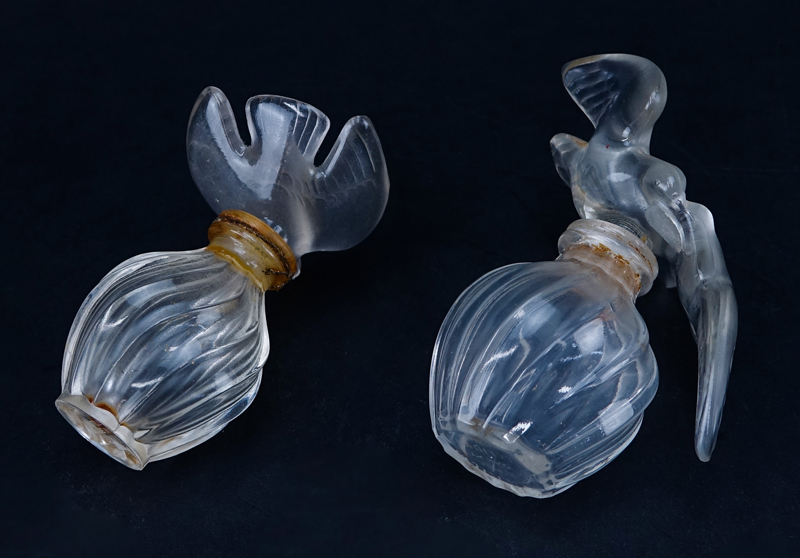 Two (2) Lalique for Nina Ricci L'air du Temps Perfume Bottles