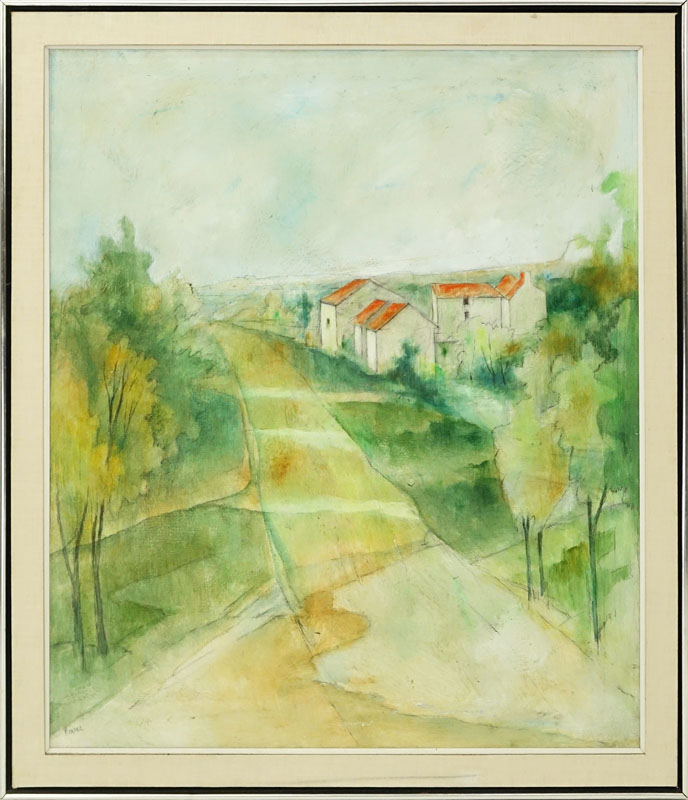 20th Century Oil on Canvas "Landscape Scene" Signed Mendez Lower Left