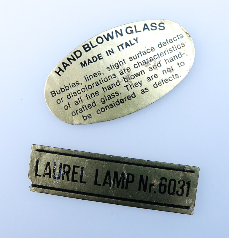 Laurel Lamp Co. Mid Century Modern Aluminium Mushroom Lamp with Hand Blown Glass Shade