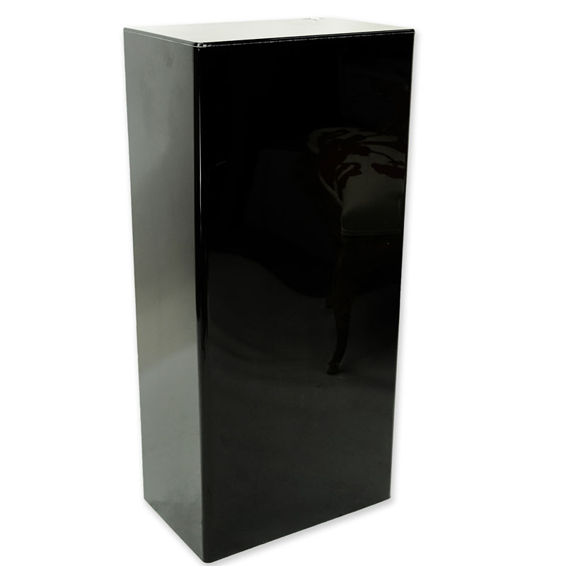 Modern Black Acrylic Pedestal Stand. Typical scuffs to top otherwise good condition