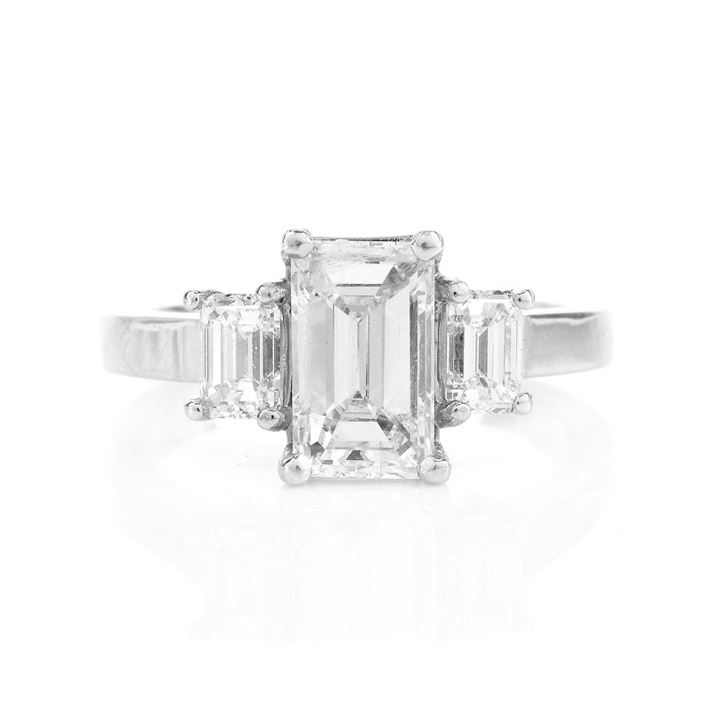 Approx. 2.33 Carat TW  Diamond and Platinum Engagement Ring