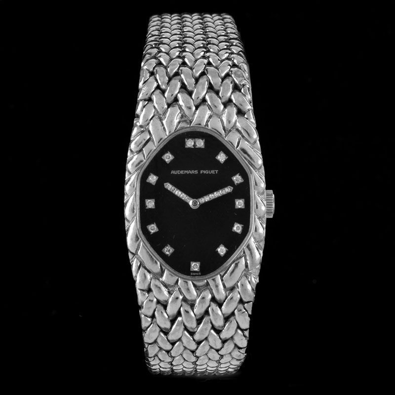 Lady's Vintage Audemars Piquet 18 Karat White Gold Bracelet Watch