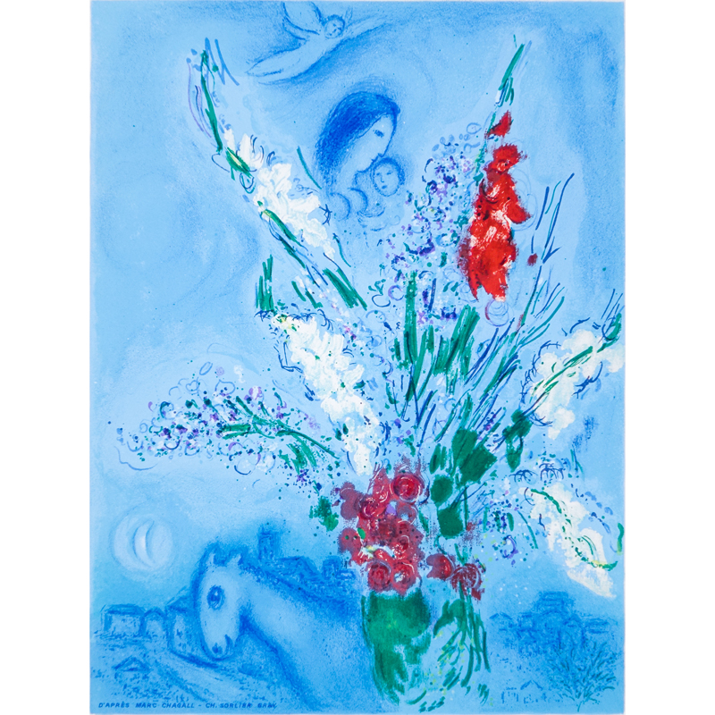 Marc Chagall, French/Russian (1887-1985) "Les Glaïeuls, 1965" Color Lithograph
