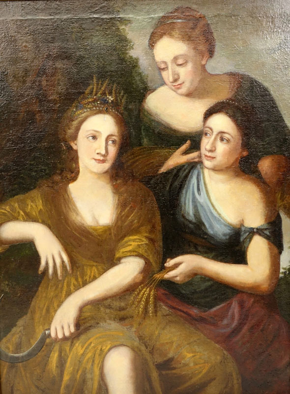 18/19th Century Old Master Style Oil on Canvas of Three Graces