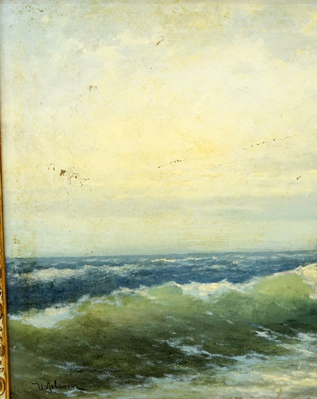 Early 20th Century Oil on artist board "Seascape". 
