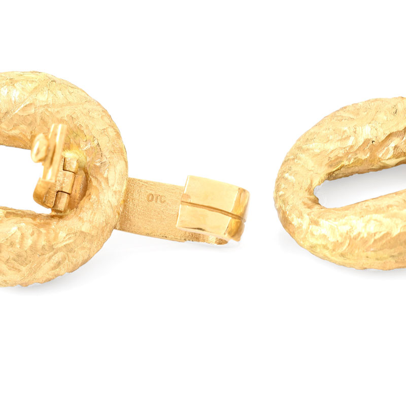 Retro Design Italian 18 Karat Yellow Gold Geometric Link Bracelet.