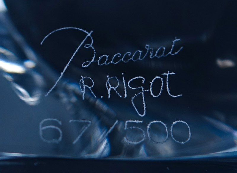 Baccarat Crystal Cat Figurine by Robert Rigot.