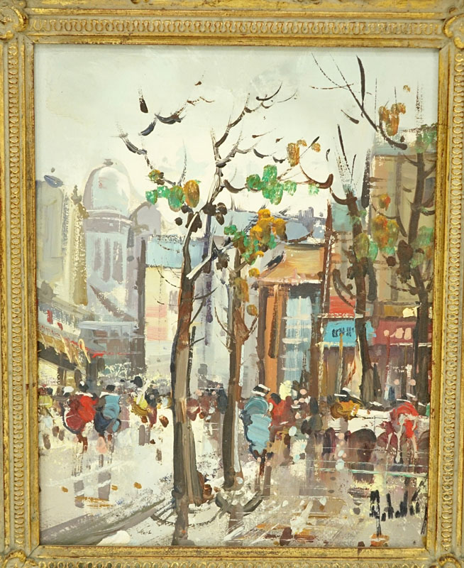 Three (3) Antonio DeVity, Italian (1901 - 1993) Oil on Canvas of Parisian Street Scenes.