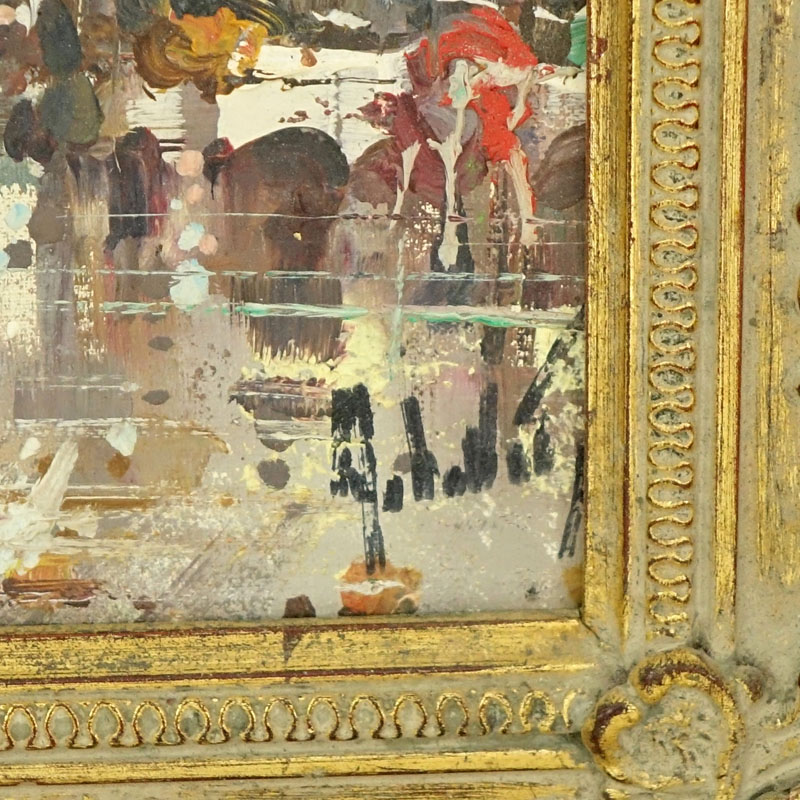 Three (3) Antonio DeVity, Italian (1901 - 1993) Oil on Canvas of Parisian Street Scenes.