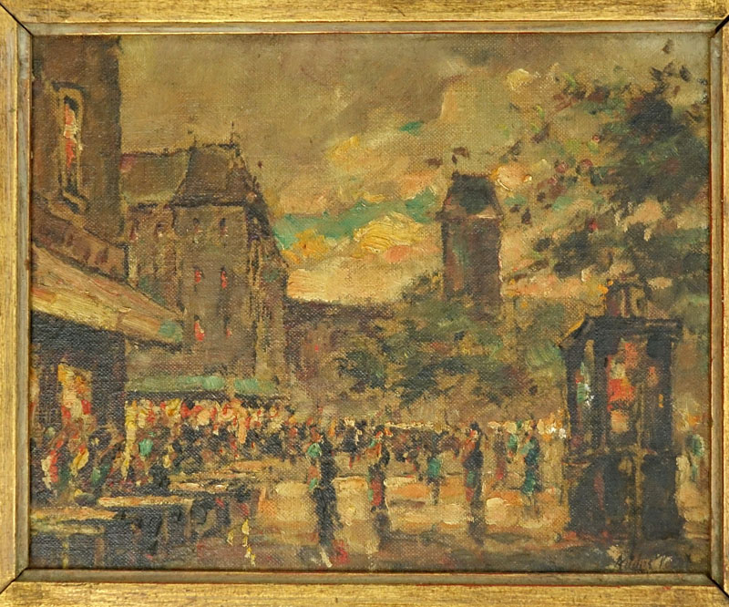 Two (2) Andre Picot, French  (1910 - 1992) Oil on Canvasboard "Parisian Street Scenes" Each Signed Lower Right. 