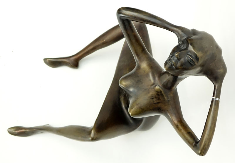 Hattakitkosol Somchai, Thai (1934 - 2000) Bronze sculpture, Seated Nude Woman.