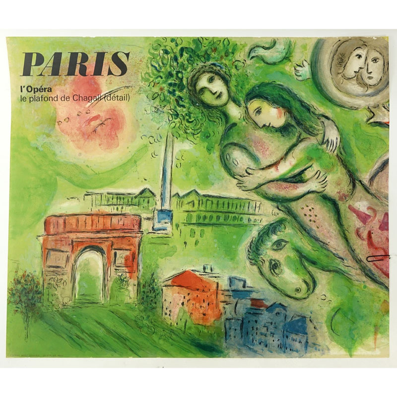 After: Marc Chagall, French/Russian (1887 - 1985) "Paris, L'Opera-Romeo et Juliette" Poster. CH. Sorlier Grav. 