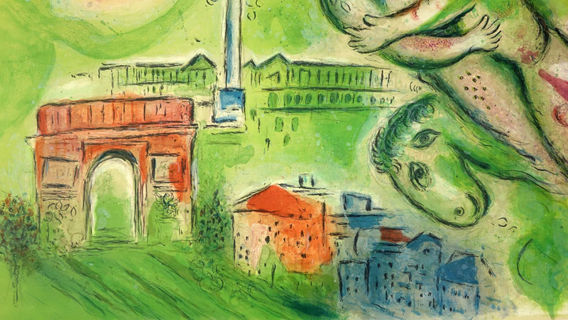 After: Marc Chagall, French/Russian (1887 - 1985) "Paris, L'Opera-Romeo et Juliette" Poster. CH. Sorlier Grav. 