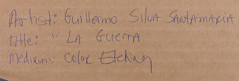 Guillermo Silva Santamaria, Columbian (1921 - 2007) Color Etching, "La Guerra" Pencil Signed and Dated 1964.