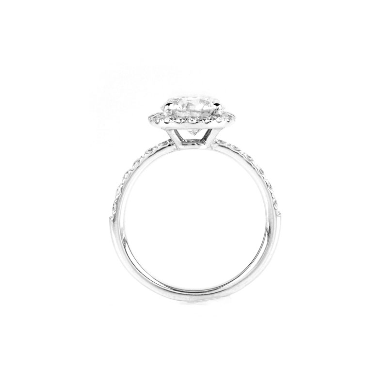 GIA Certified 2.0 Carat Round Brilliant Cut Diamond and 14 Karat White Gold Engagement Ring.