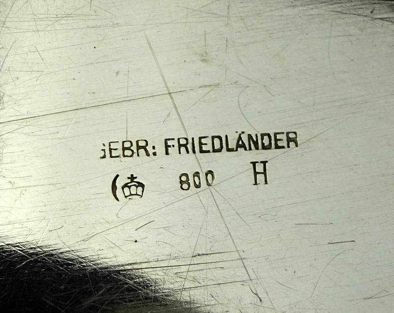Gebruder Friedlander 800 Silver Tray. Signed. Good condition.