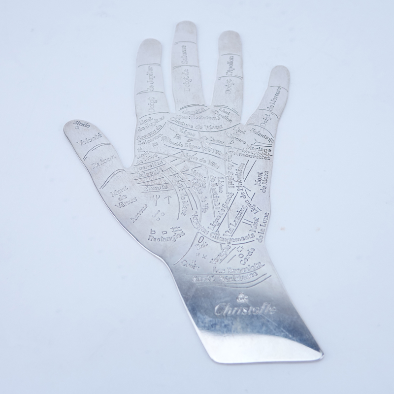 Christofle Silver Plate "Hand Of Destiny" Paperweight. Marked Christofle. Good condition. 