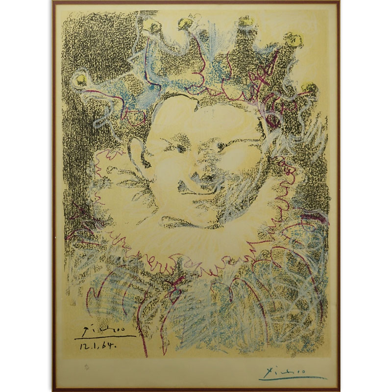Pablo Picasso, Spanish (1881-1973) Color lithograph "Tete De Buffon". Signed in blue crayon.