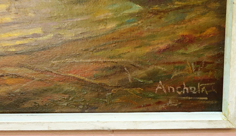 Possibly: Isidro Ancheta, Filipino (1882 - 1946) Oil on Masonite "Beachscape" Signed 'Ancheta' Lower Right.
