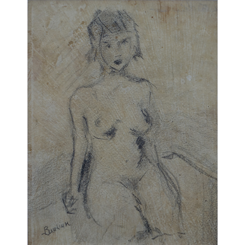 Early 20th Century Russian School Pencil On Paper "Female Nude". 