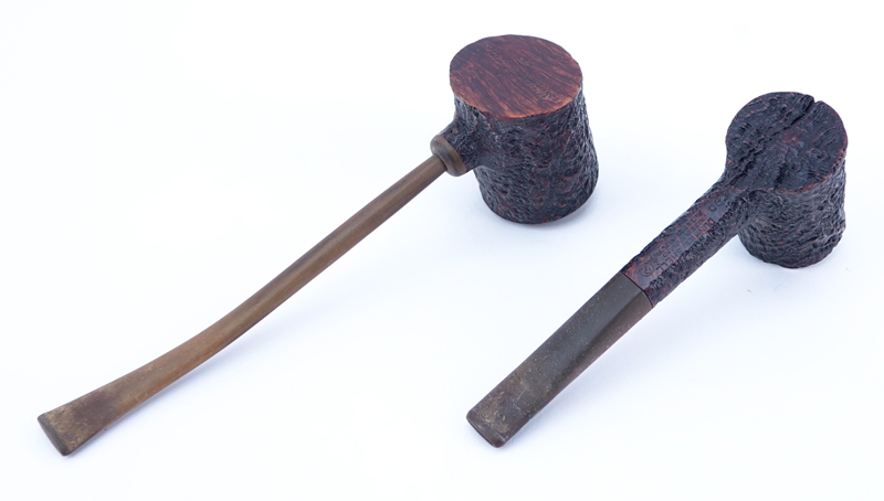 Grouping of Two (2) Dunhill Shell Briar Pipes. Each signed and numbered.