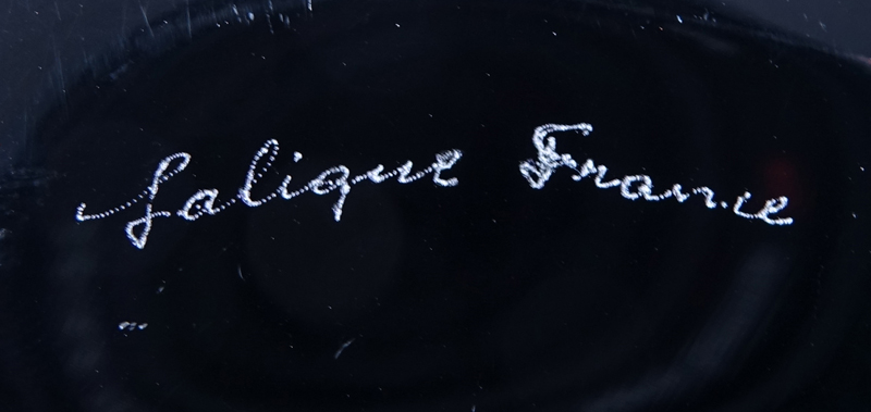 Set of Six (6) Lalique "Algues Noir" Glass Plates.