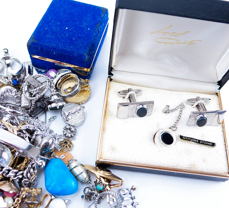 Group of Assorted Costume Jewelry along with Odds and Ends.