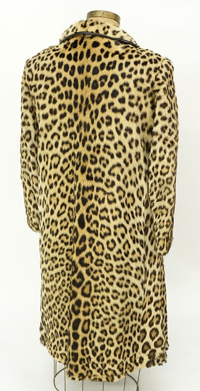 Vintage S. Schiffman Leopard Fur Coat. Fabric lining.