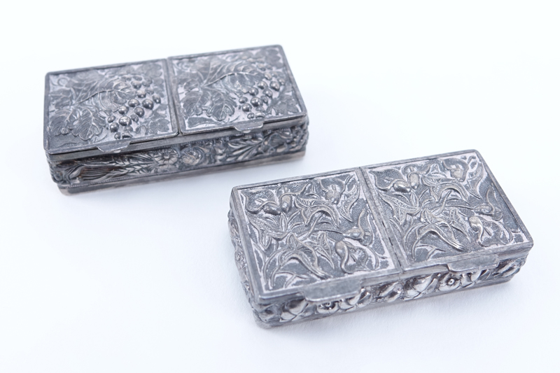 Collection of Six (6) Antique Silver Pill Boxes.
