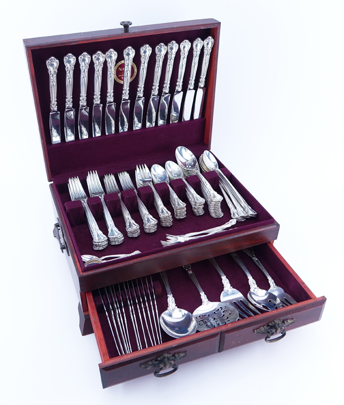 One Hundred Thirty One (131) Pieces Gorham Chantilly Sterling Silver Flatware.