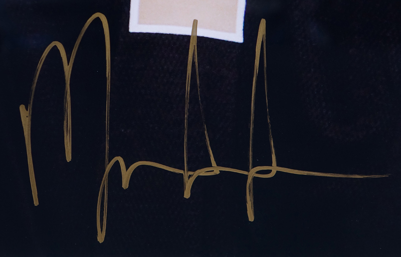 Framed and Hand Signed Mark Ingram NFL Draft Photo. Tristar COA label attached on obverse side.